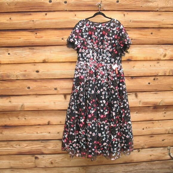 Mac Duggal $798 EMBELLISHED BUTTERFLY TEA LENGTH A LINE DRESS 20323 - Picture 6 of 16